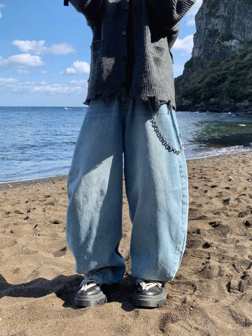 Amore curved stripe denim